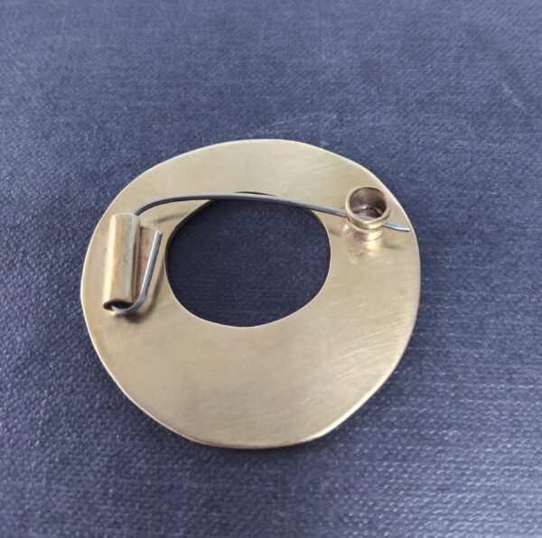 Etched Brass Circle Brooch - Image 4